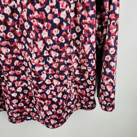 T by Talbots Shirt Womens 2X Multi Floral Abstract Print 1/4 Zip Pullover - Picture 4 of 7